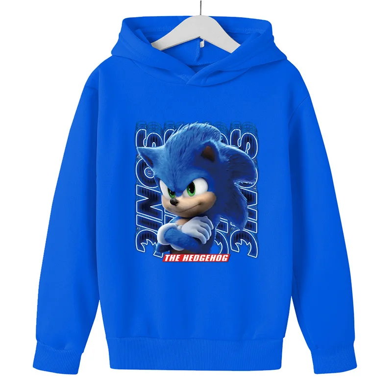 

2021 Spring and Autumn Pure Cotton Handsome Casual Hoodie Sonic Kids Hoodie Kids Sweatshirt Boys Girls Pullovers