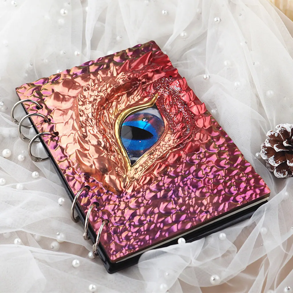 

Creative Dragon Eye Notebook Cover Epoxy Resin Casting Mold DIY Silicone Book Shell Mirror Leather Case Mould Binder Rings