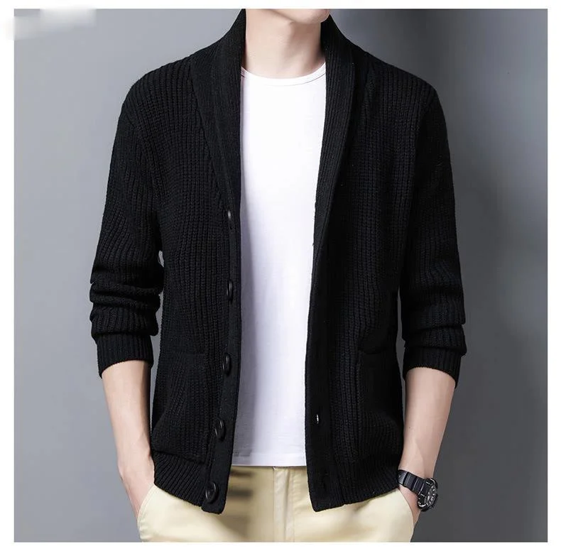 

Warm Lapel Casual Loose Cardigan Single Breasted Jaqueta Masculino Comfortable Homme Overcoat Autumn Men Thicken Knitted Sweater