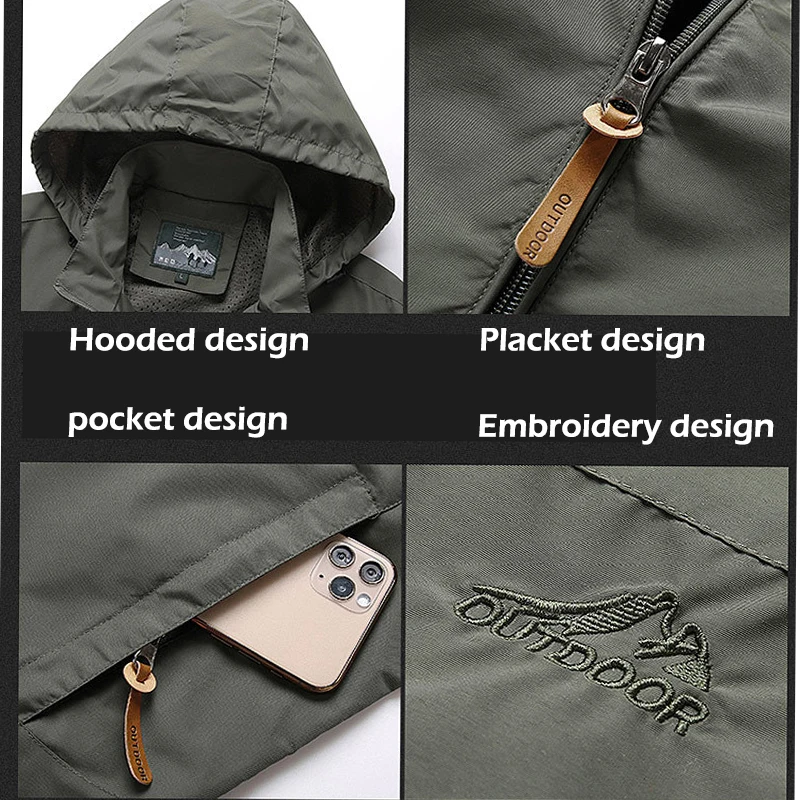 Ветровка мужская с капюшоном уличная штурмовая куртка в стиле милитари