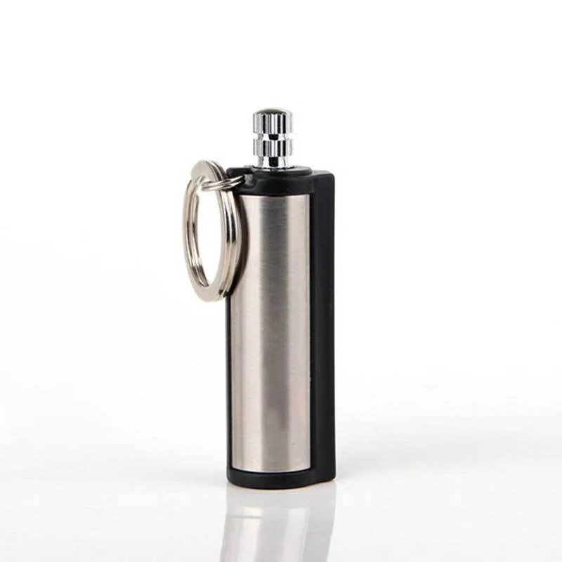 

Outdoor Tools Self-Defense Keychain Permanent Match Cylindrical Million Times Survival Lighter Waterproof Stainless Camping