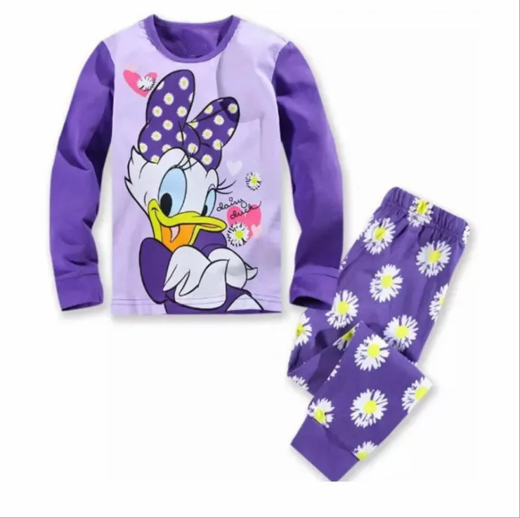 Pijamas de Navidad para niñas pequeñas, ropa de dormir con estampado de dibujos animados de pato y Minnie Mouse, I Love, papá y niño