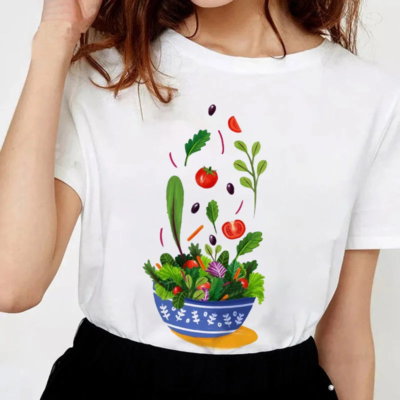 

Summer T-shirt Women 2022 Harajuku Vegetables Print Female Clothes Tops O-neck Short Sleeve Fashion Tshirt Femme Plus Size 3xl