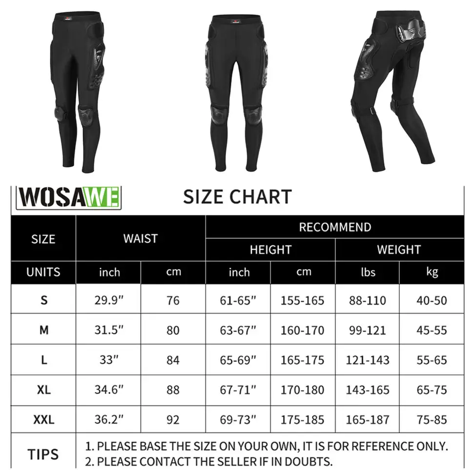 

WOSAWE Snowboard Back Bandage Protector Jackets Hip Butt Spine Chest Protection Skateboarding MTB Motorcycle Protective Gear