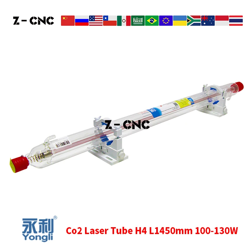 

Yongli H4 Co2 Laser Tube 100W 110W 120W 130W Length 1450mm Glass Laser Tube 10 Months Warranty Replace Yongli R5 Reci T4 EFR F4