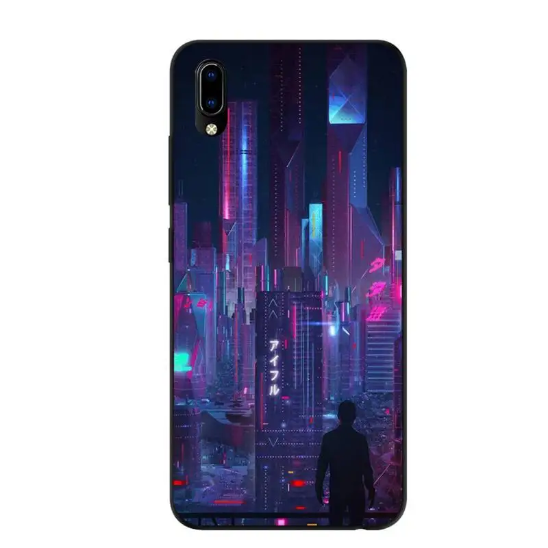

Cyberpunk Phone Case For Huawei P20 P30 P40 lite2016 2017 pro SMART2019 Black Soft Case nax fundas cover