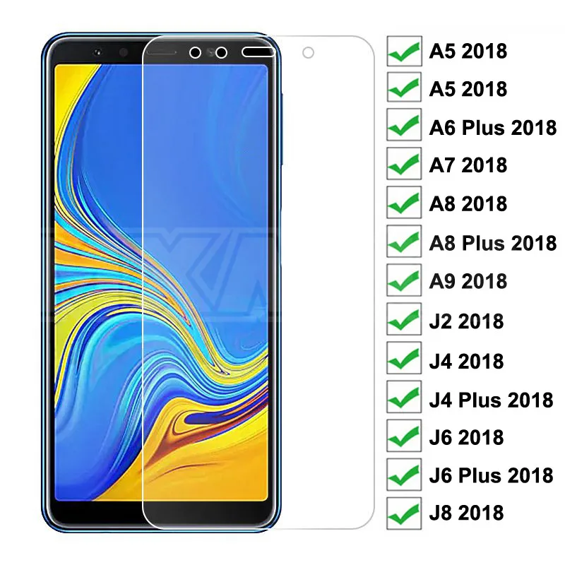 Закаленное стекло 9H для Samsung Galaxy A5 A7 A9 J2 J8 2018 A6 A8 J4 J6 Plus защита экрана стеклянная