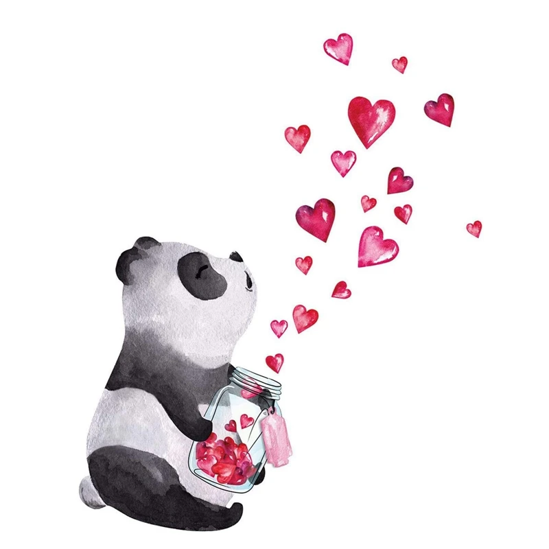 Настенная Наклейка s Love Panda роспись наклейка украшение самоклеящиеся фрески для