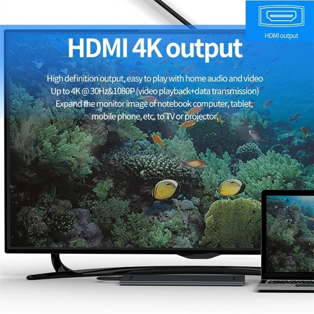 10 в 1 концентратор USB 3,1 C 4K док-станция type C HDMI RJ45 Gigabit Lan PD источник питания thunderbolt 3 Для iMac air surface book