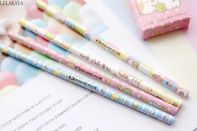 12pcs/set Sumikko Gurashi Corner Bio Cartoon Unicorn Pencil Action Figure HB Wood Drawing Stationery Students Office Supplies | Игрушки и