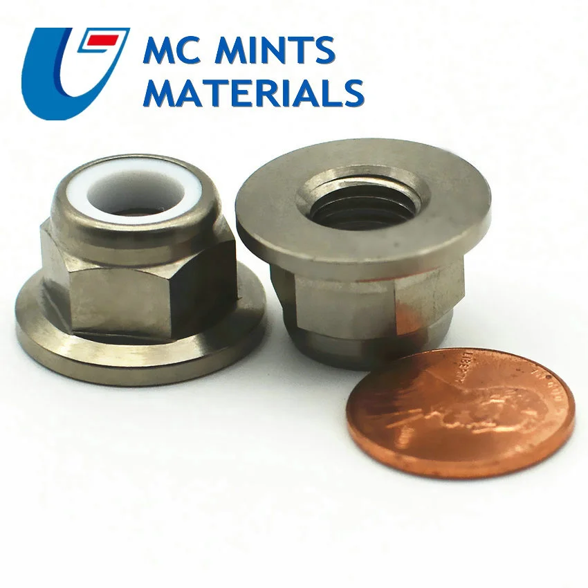 Титановые винтовые гайки фланцевая нейлоновая блокировочная гайка M5 M6 M8 M10 m12