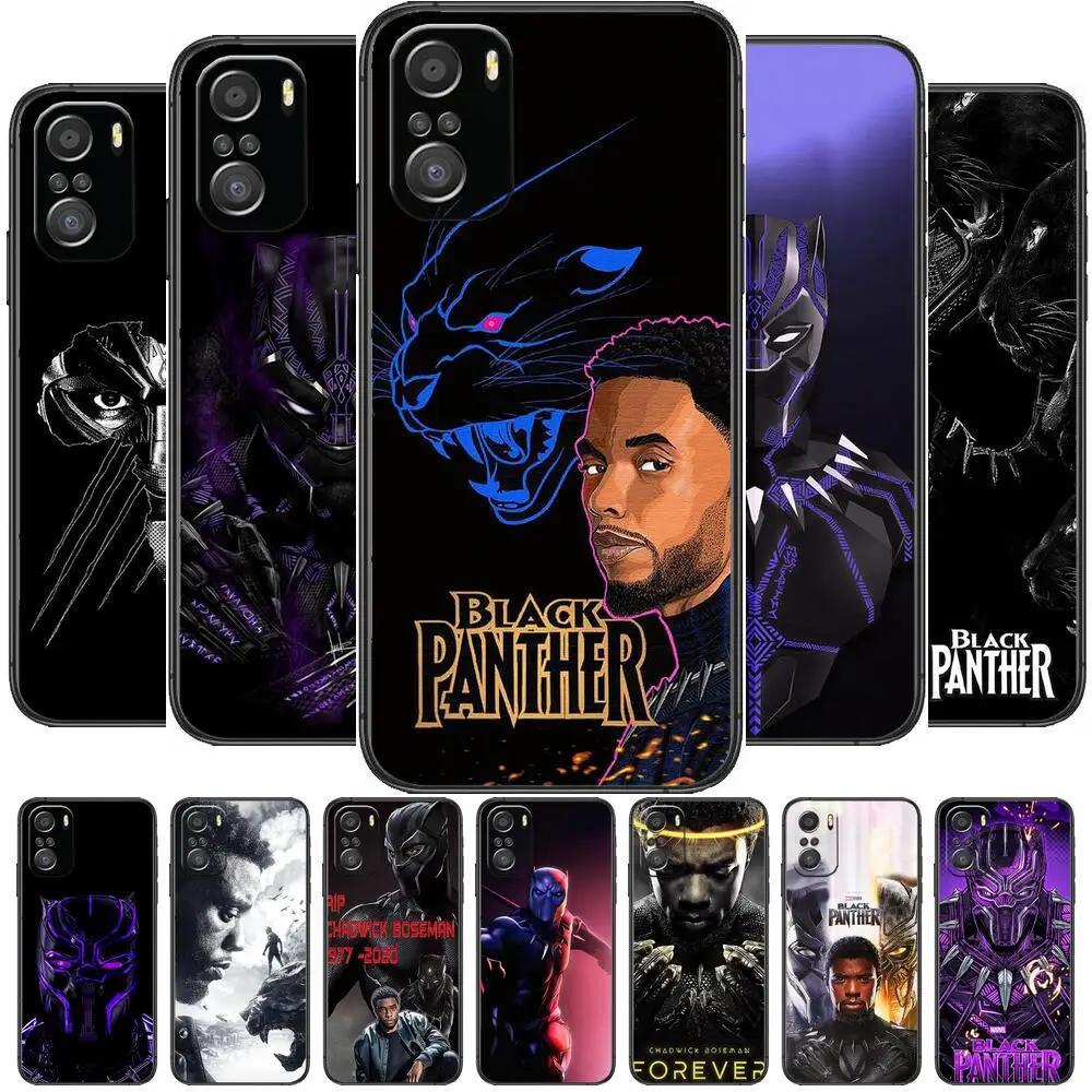 

Marvel Black Panther Phone Case For xiaomi redmi 11 Lite pro Ultra 10 9 8 MIX 4 FOLD 10T Black Cover Silicone Back Prett