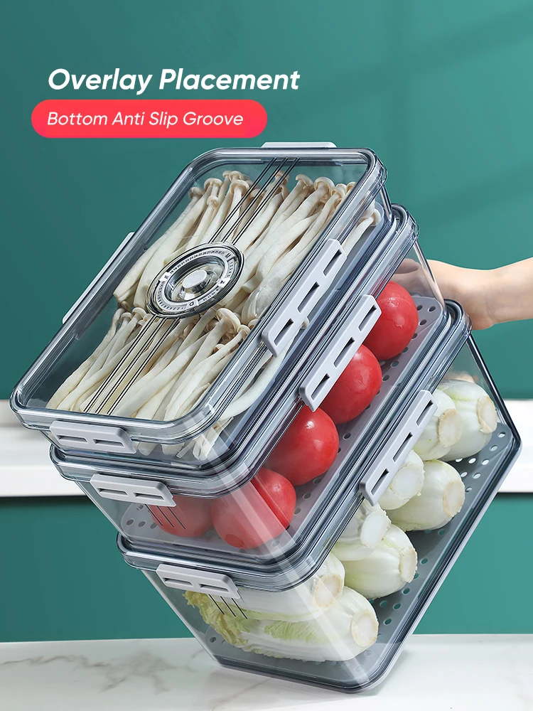 Joybos-contenedor de almacenamiento de alimentos para cocina, caja de almacenamiento con sello para mascotas, huevos frescos, verduras y frutas, de alta capacidad, JB1-4