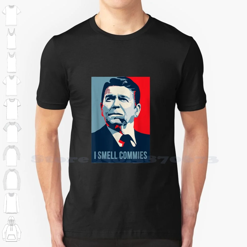 

Ronald-Рейган-президент-I-Smell-Commies-American-Apparel, летняя забавная футболка для мужчин и женщин, Рональд, президент, американский запах