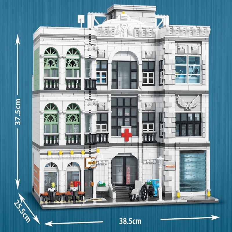 

In Stock 10188 4953pcs Creator Expert Street View Series Hospital Assemble Moc Modular Building Blocks Brick Education Toys Gift