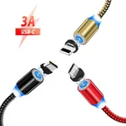1 м Micro usb type C светодиодный магнитный кабель для huawei honor 7a 7c 6c pto 7x 8x 9x 8a v20 10i 5a 6a xiaomi Note 8 Шнур зарядное устройство