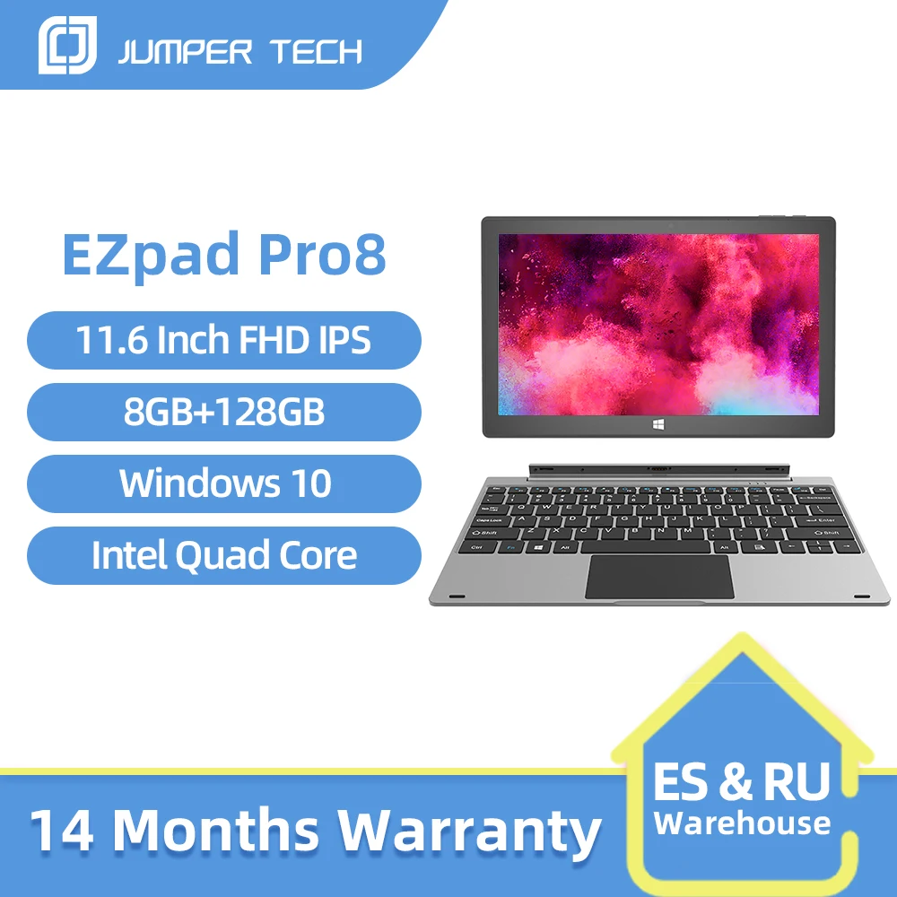 

NEW Jumper EZpad Pro 8 Tablet 12GB 128GB 11.6 inch 1920*1080 IPS Touch Screen Intel Quad Core Ultra Slim Windows 10