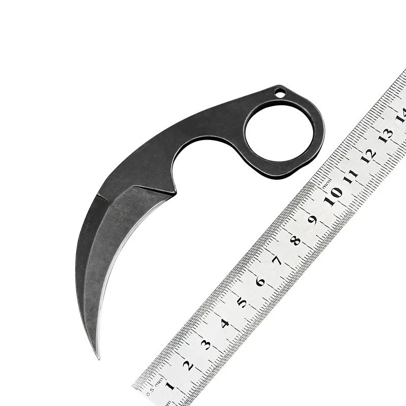 Инструменты HS нож CSGO actical Claw Knife 440C Stone Wash Blade полностью Tang Steel Handle Karambit с оболочкой