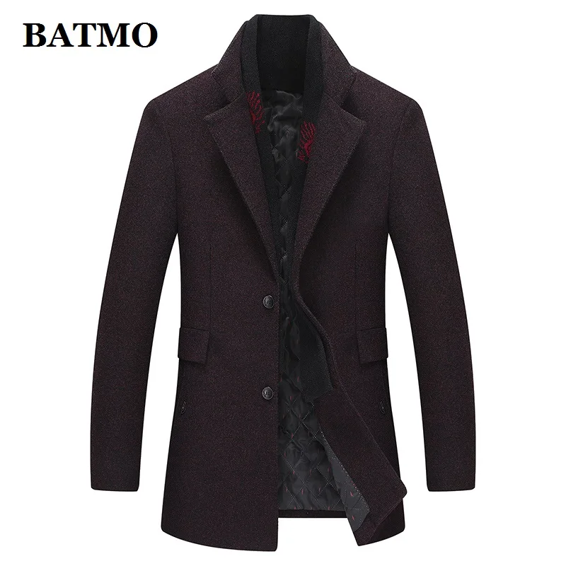 

BATMO 2020 new arrival autumn&winter high quality wool casual trench coat men,men's wool jackets plus-size 1805