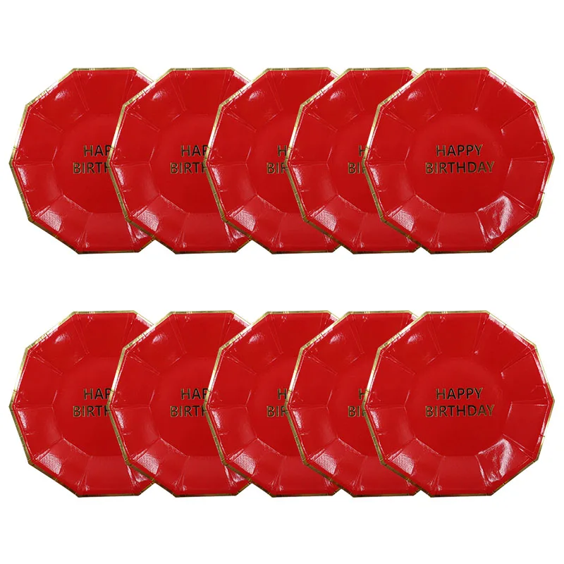 65 шт Свадебные украшения для дня рождения красный одноразовая посуда чашки
