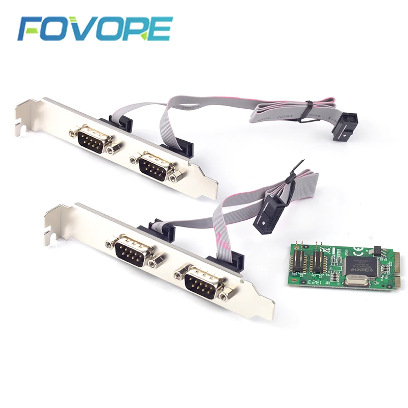 Адаптер Mini PCIe Serial RS 232 port DB9 с 4 портами RS232 на PCI e Card MosChip конвертер чипсетов card|Платы