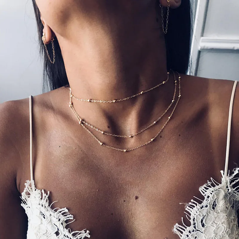 Многослойная цепочка HebeDeer колье-чокер ювелирные изделия для женщин модное