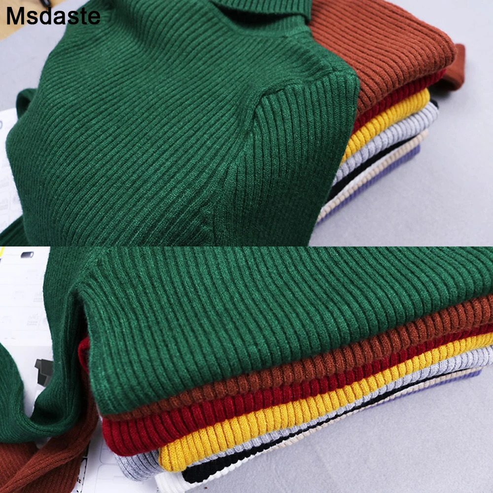 Свитер с высоким воротником вязаные свитера женские теплые осенне-зимние топы