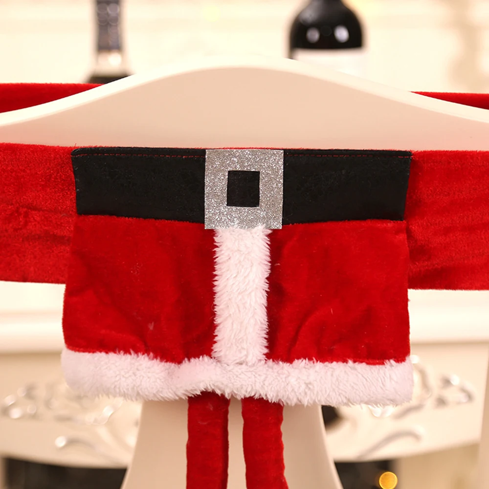 

New Christmas Santa Elf Girl Chair Back Covers Dining Chair Cover For Xmas Banquet Chair Back Decor Chair Sashes