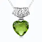 Кулон женский из серебра 27,5 пробы, 15,1x925 мм, Зеленый Перидот