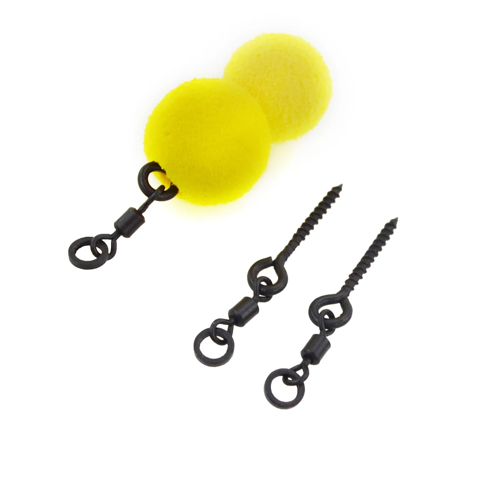 25pcs Carp Fishing Boilie Screw with Ring Swivel D-Rig Chod Rig Terminal Tackle