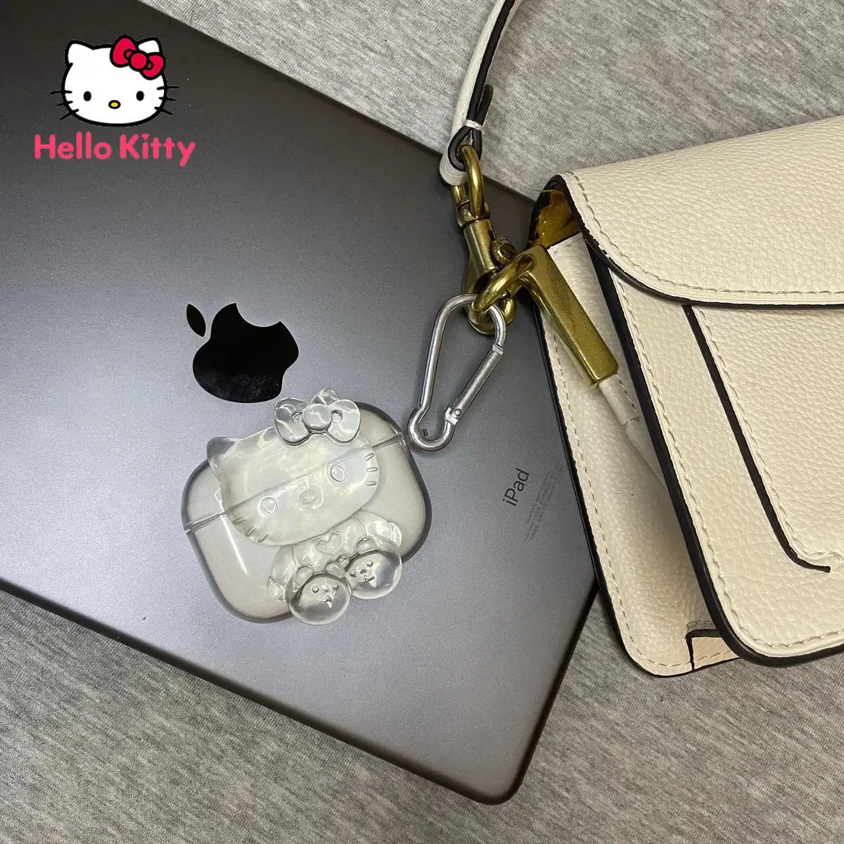

Hello Kitty Earphone Protective Cover Is Suitable for AirPods 1 2 Luxurious Three-dimensional Transparent Protective Cover Flip