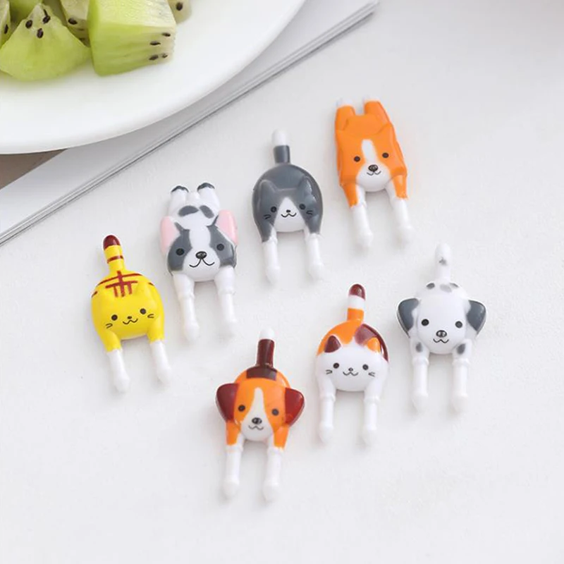 

7Pcs Cute Mini Animal Cartoon Fruit Forks Lunch Bento Accessories Party Decor