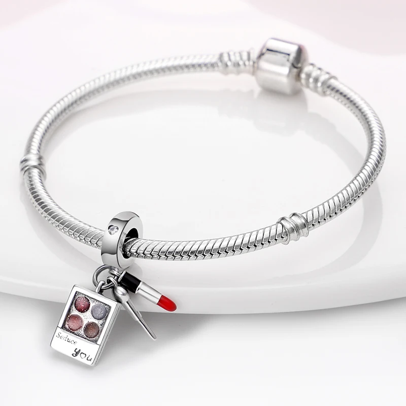 Серебристые Подвески plata в коробке для макияжа подвески-бусины оригинального