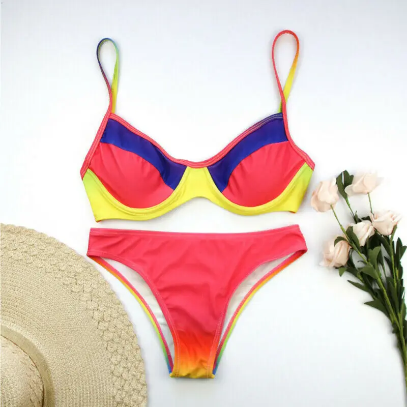 Hirigin 2020 купальный комплект бикини для женщин сексуальный пуш-ап бюстгальтер с