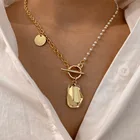 Ожерелье-чокер женское, асимметричное, с искусственным жемчугом, 2021