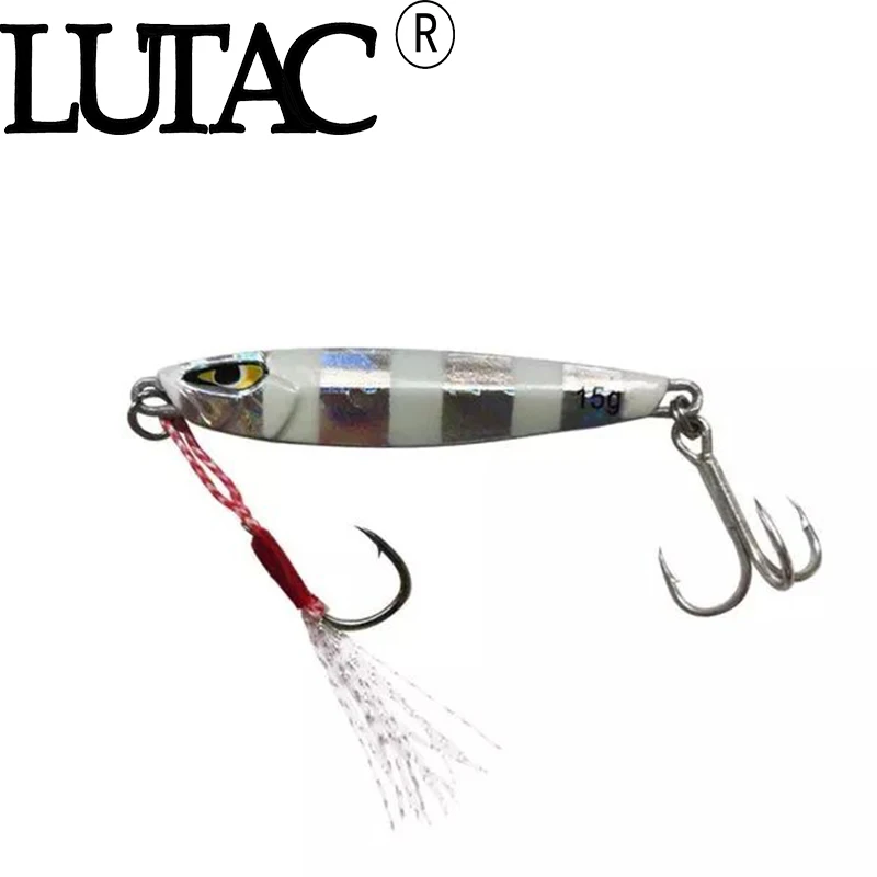 

LUTAC Wholewater 82mm 60g LJ07B Metal Jigging Lead Fish Lure Treble Hook ABS Hard Long Casting 3D Eyes Artificial Bait Tackle