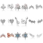 Женские серьги-гвоздики из серебра 925 пробы с кристаллами