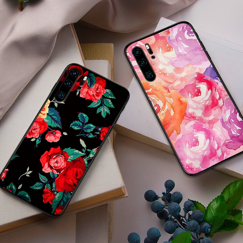 Роза обои для huawei Y6 Y7 2018 Y9 Prime 2019 Коврики 10 20 Pro Nova2 3 4 Lite Nova 2i 3i 5i Мягкий силиконовый