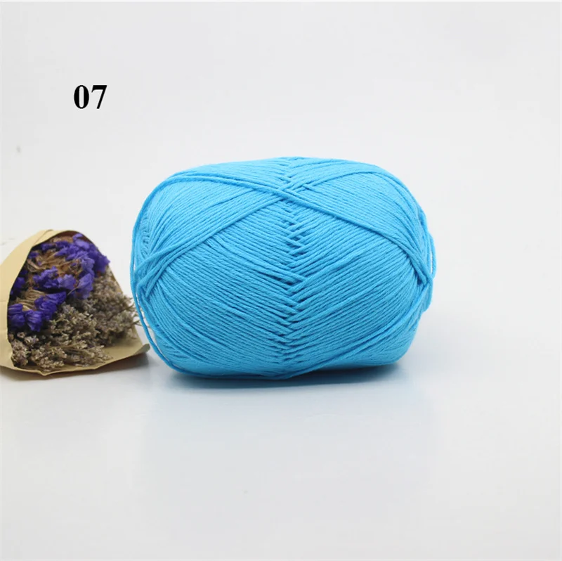 07 5pcs 5 шт. хлопок ручная вязка пряжа Органическая чесаная пряжа для вязания моющаяся Рекомендуемая иглы для вязания крючком № 2 - Цвет: 07 5pcs
