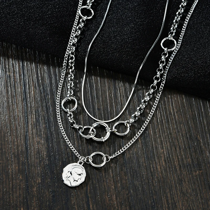 Чокер ELSEMODE из нержавеющей стали многослойный Женский ожерелье Ювелирное