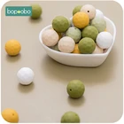 Bopoobo 10 шт. силиконовый бисер ребенок прорезывание зубов пищевого класса круглые многогранные бусины 15 мм DIY резьбовые BPA бесплатные бусины для прорезывания зубов