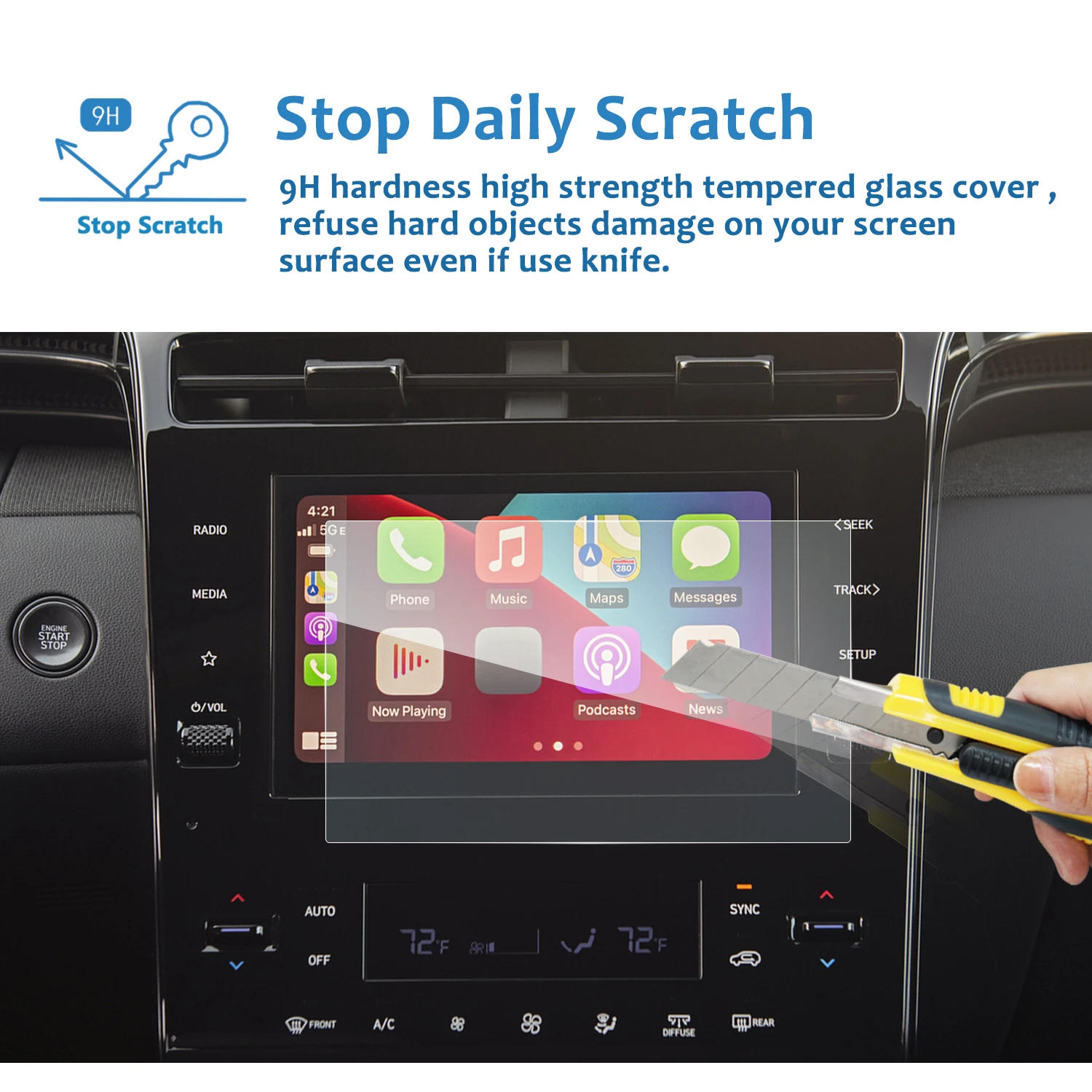 lfotpp car screen protector for tucson nx4 2021 8 inch gps navigation touch center display auto interior accessories 191115mm free global shipping
