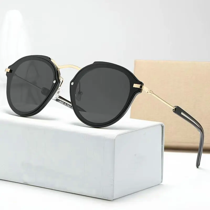 Retro Alloy Sunglasses Women Metal Round Sunglasses Women Vintage Oval Sun Glasses for Men Luxury Designer Gafas De Sol