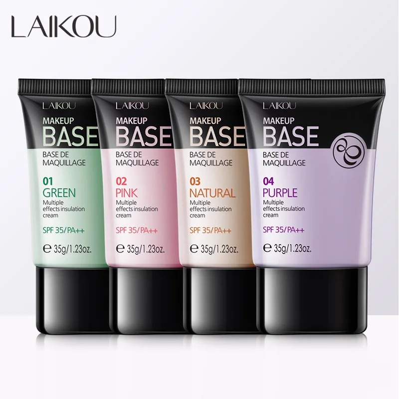 Laikou 4 Colors Face Makeup Base Concealer Liquid Foundation Whitening Primer Oil Control Soft BB Cream Waterproof Lasting | Красота и