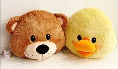 Супер голова милого медвежонка с принтом &quotБольшая Желтая Утка подушка