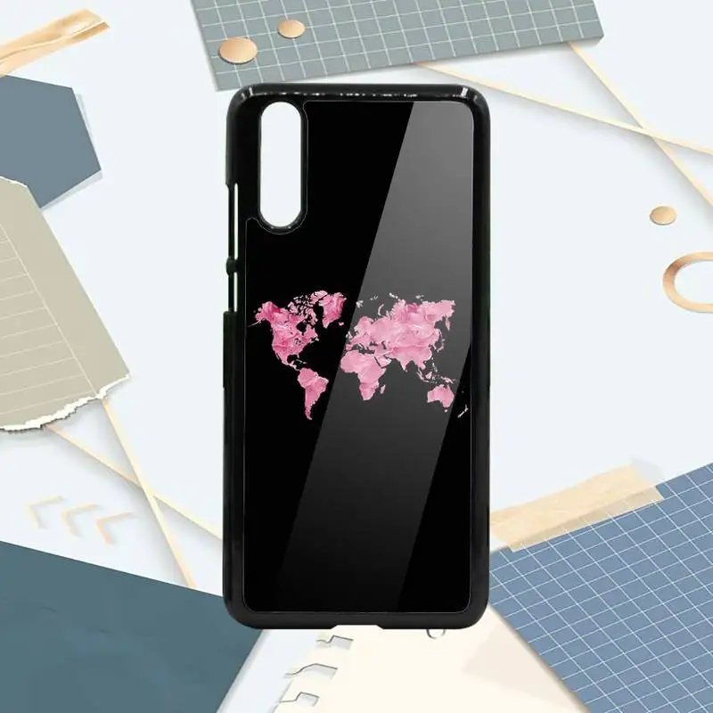 

World Map travel aircraft Phone Case PC For Samsung galaxy S note 8 9 20 10 e lite2019 plus pro ultra