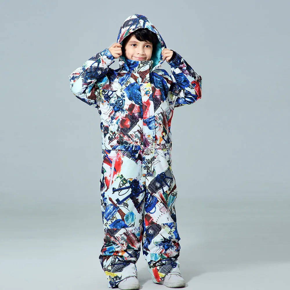 Детский зимний костюм для мальчиков комплект сноуборда водонепроницаемая