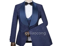 2022 new mens suits jacquard three pieces men dress suits casual commuter office business suits for weddingblazervestpants