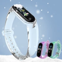 glacier clear strap for xiaomi mi band 6 5 4 3 sport wrist strap watch silicone miband 4 5 colorful bracelet transparent strap