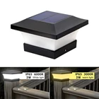 Солнечная приведенная в действие 6 светодиодный столба палубы светильник белыйтеплый белый Водонепроницаемый открытый сад Кепки квадратный забор земли Кепки e лампа